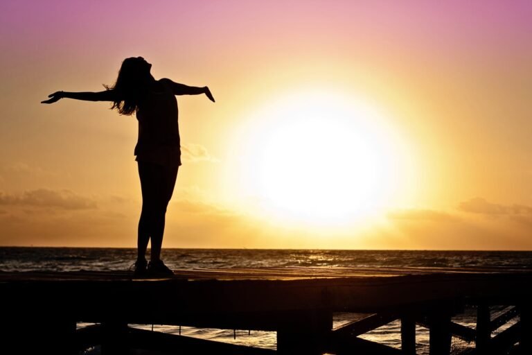 dawn sunset beach woman